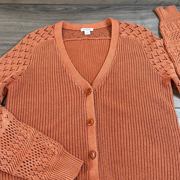 Sundance My Darling Pointelle Knit Cardigan Sweater Size S Feminine Autumnal - Picture 9 of 14